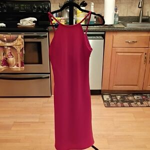 Calvin Klein Elegant Red Backless Dress